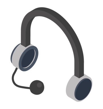 Kulaklık mikrofon ses aygıtı sembolik ile