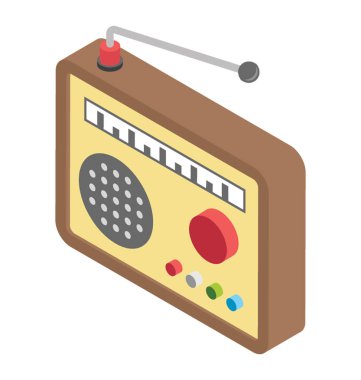 Radyo, izometrik vektör simgesi