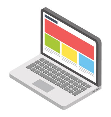 Dizüstü bilgisayar duvar kağıdı 3d vektör simge yoktur