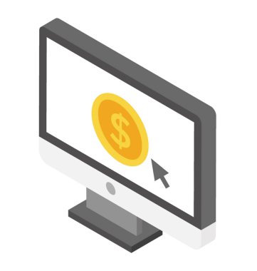 Tıklama başına ödeme, izometrik simgesi 