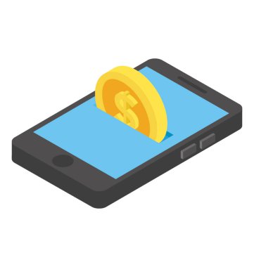 Online ödeme izometrik simgesi