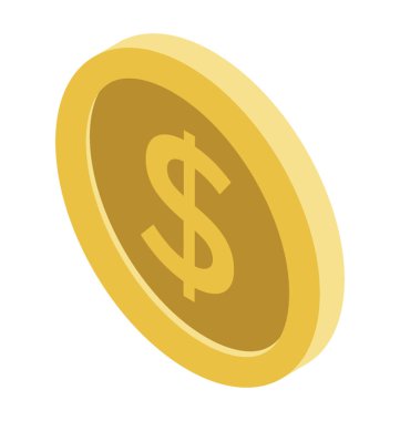 Doları para izometrik vektör simgesi