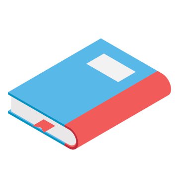 Kitap izometrik simge vektör, hikaye kitabı