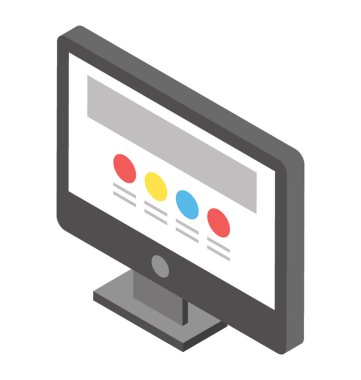 Online iş izometrik simgesi