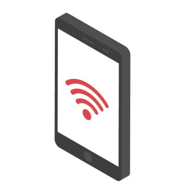 Hareket eden wifi izometrik simge vektör