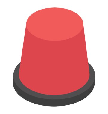  Siren, alarm, çan, korna, uyarı, simge, vektör, izometrik, ses, sinyaller, belirti, tehlike,  