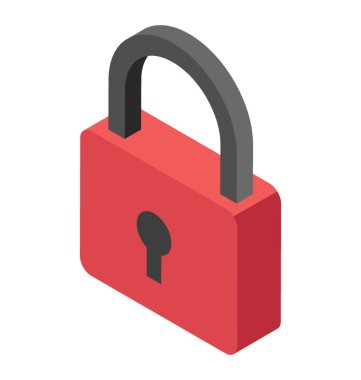 Asma kilit güvenlik izometrik simgesi