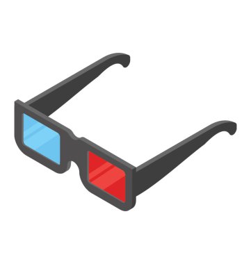 3D gözlük, izometrik vektör simgesi