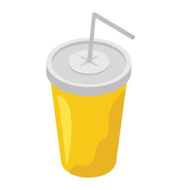 Paket servisi olan restoran içki, izometrik vektör simgesi