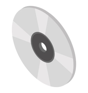 Kompakt disk izometrik vektör simgesi