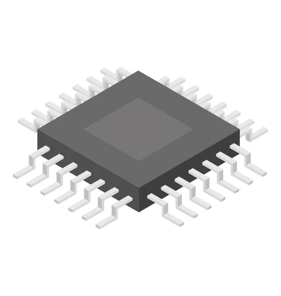 Microprocessor Isometrische Vector Icon — Stockvector