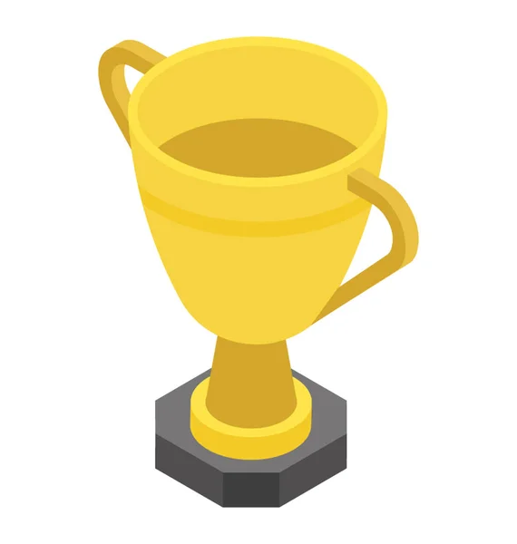 Gold Cup Here Twinkling Show Trophy Icon — Stock Vector