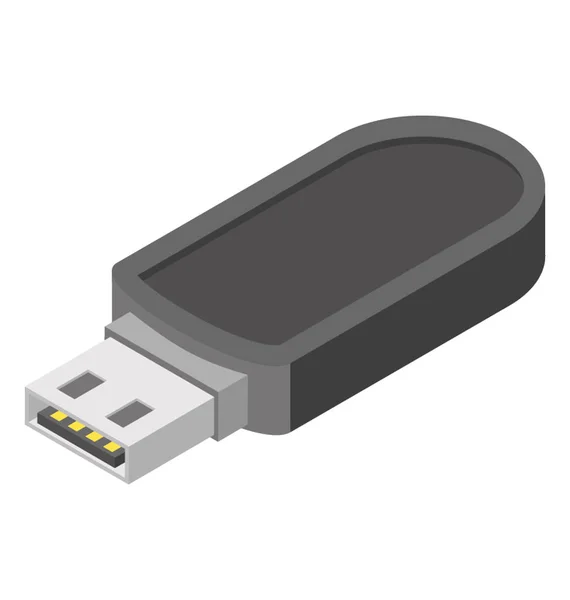 Isométrique Icône Vectorielle Usb Stockage Mémoire — Image vectorielle