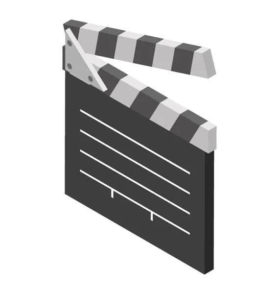 Clapperboard Icona Vettoriale Isometrica — Vettoriale Stock