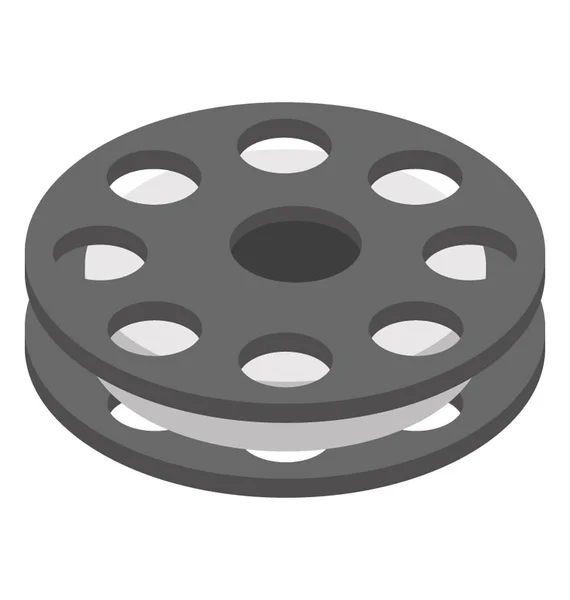 Film Reel Isometric Vector Icon — Stock Vector