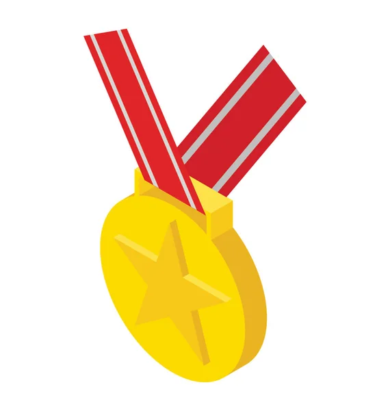 Medal Achievement Isometric Vector Icon — Stock Vector