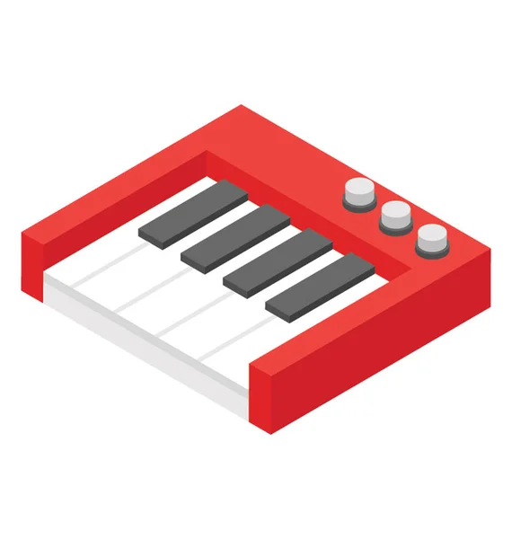 Zongora Hangszer Izometrikus Ikon — Stock Vector