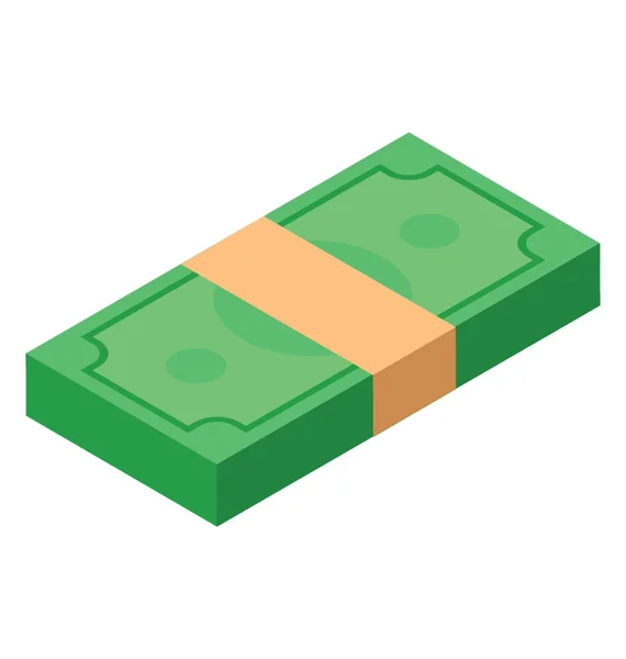 Gestapeltes Geld Isometrisches Vektorsymbol — Stockvektor