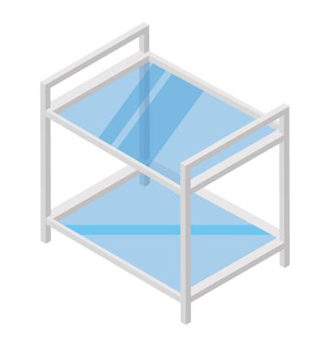 Hastane arabası, arabası, izometrik vektör simgesi