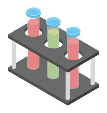 Test tüpü standı, Laboratuvar cihazları izometrik simgesi