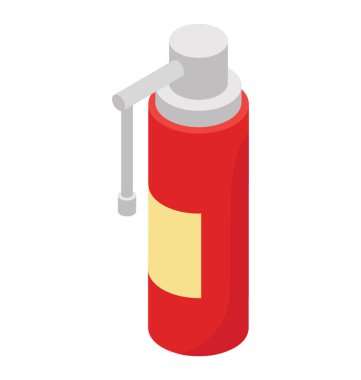 Oksijen tüpü, izometrik vektör simgesi