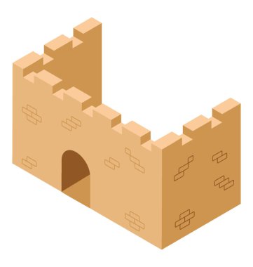 Kale kapı izometrik simgesi