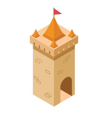 Kale geçit izometrik simgesi