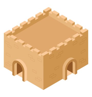 Kale geçit izometrik simgesi