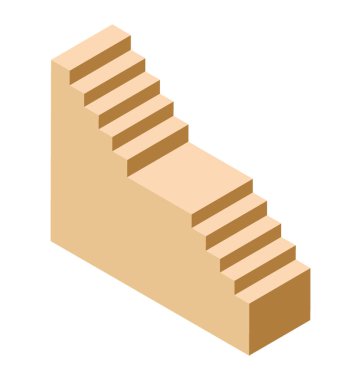 Kale merdiven izometrik simgesi,