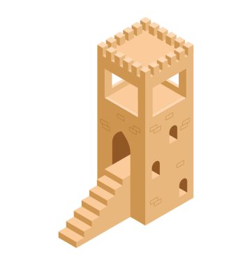 Kale merdiven izometrik simgesi