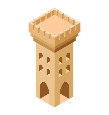 Kale kapı izometrik simgesi