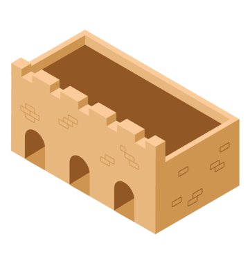 Kale girişinin izometrik simgesi