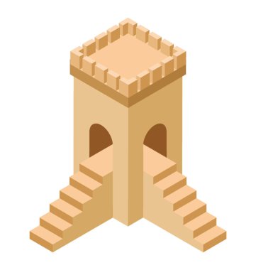 Kale merdiven izometrik simgesi
