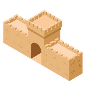 Kale geçit izometrik simgesi