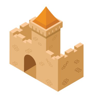 Kale kapı izometrik simgesi