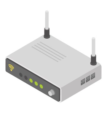 İzometrik vektör simge wifi Router