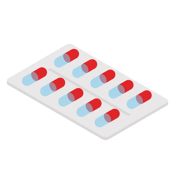 Tablettenstreifen Medizinischer Streifen — Stockvektor