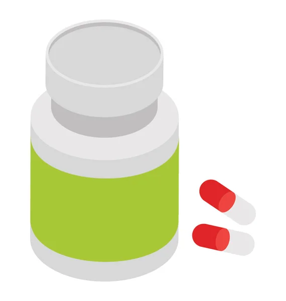 Medicine Jar Store Tablets — Stock Vector