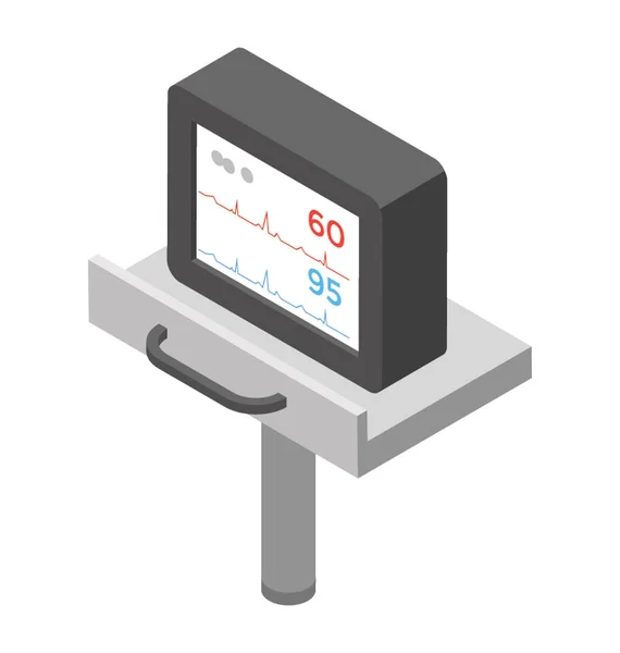 Medical Equipment Monitor Heartbeat Ecg Machine — Stock Vector