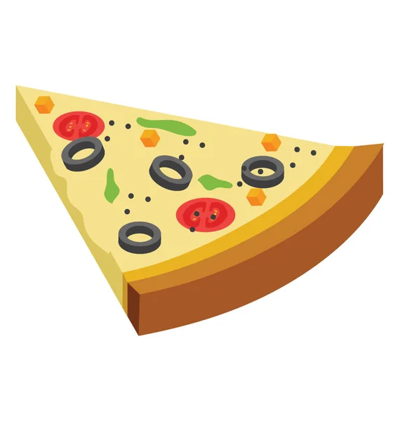 Pizza Slice Isometric Vector Icon — Stock Vector