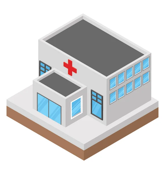 Isometric Icon Design Hospital Building — Stock Vector