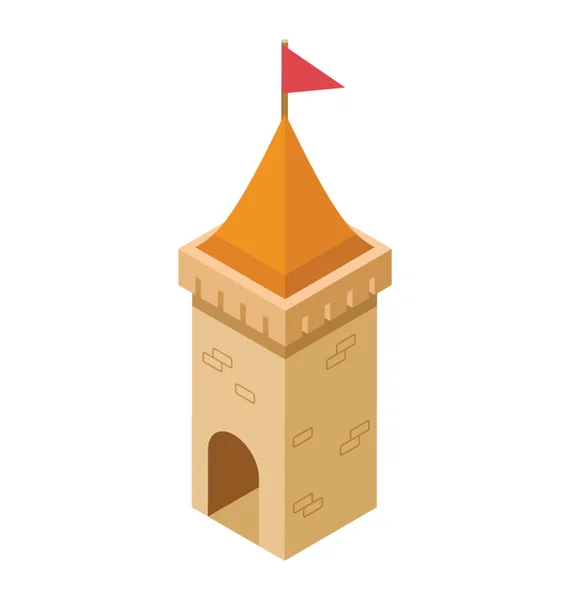 Isometric Icon Castle Archway — Stock Vector