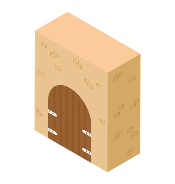 Icono Isométrico Entrada Del Castillo — Archivo Imágenes Vectoriales