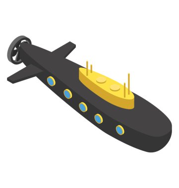 Deniz taşıtları izometrik vektör simgesi