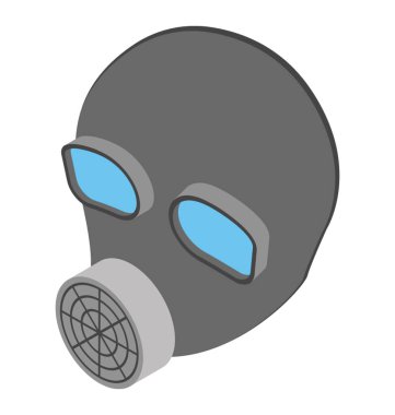 Tüplü maske, izometrik vektör simgesi