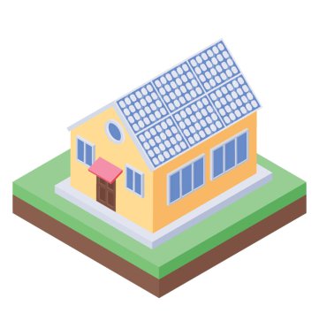 Şehir evi, izometrik vektör simgesi