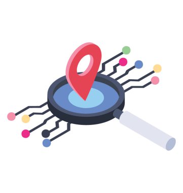 Konumdaki ağ, izometrik vektör simgesi