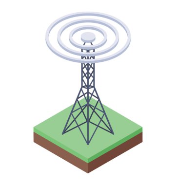 WiFi kule, izometrik vektör simgesi