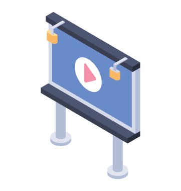 MMP ekran, izometrik vektör simgesi.