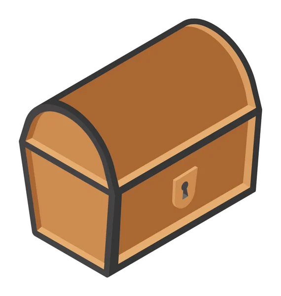 Treasure Box Isometric Vector Icon — Stock Vector